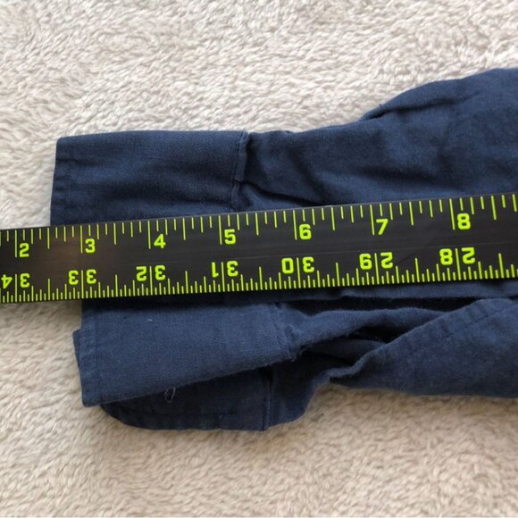 Pronto Uomo Mens Shirt Large Long Sleeve Classic Button Up Casual Navy Travel - Picture 6 of 8